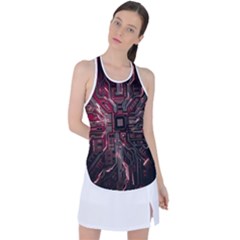 Chip Retro Technology Racer Back Mesh Tank Top by Cendanart