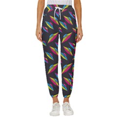 Alien Patterns Vector Graphic Women s Cropped Drawstring Pants by Ket1n9