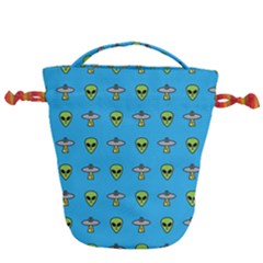 Alien Pattern Drawstring Bucket Bag by Ket1n9
