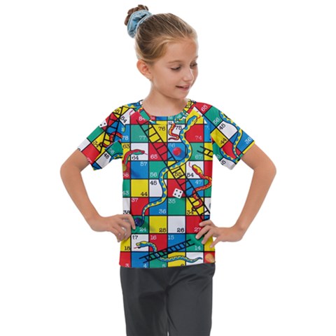 Snakes And Ladders Kids  Mesh Piece T-shirt by Ket1n9
