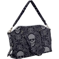 Dark Horror Skulls Pattern Canvas Crossbody Bag by Ket1n9