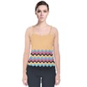 Chevrons Patterns Colorful Stripes Velvet Spaghetti Strap Top View1