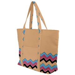 Chevrons Patterns Colorful Stripes Zip Up Canvas Bag by Ket1n9