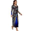 Peacock Long Sleeve Longline Maxi Dress View3