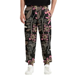 Flower Art Pattern Men s Elastic Waist Pants by Ket1n9