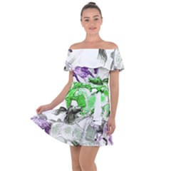 Horse Horses Animal World Green Off Shoulder Velour Dress by Ket1n9