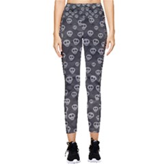 Skull Halloween Background Texture Pocket Leggings  by Ket1n9