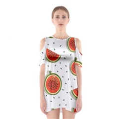 Seamless Background Pattern-with-watermelon Slices Shoulder Cutout One Piece Dress by Ket1n9