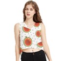 Seamless Background Pattern-with-watermelon Slices V-Neck Cropped Tank Top View1