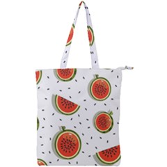 Seamless Background Pattern-with-watermelon Slices Double Zip Up Tote Bag by Ket1n9