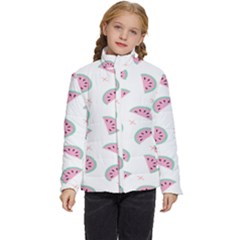 Seamless Background With Watermelon Slices Kids  Puffer Bubble Jacket Coat by Ket1n9