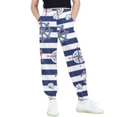 Seamless Marine Pattern Kids  Joggers by Ket1n9
