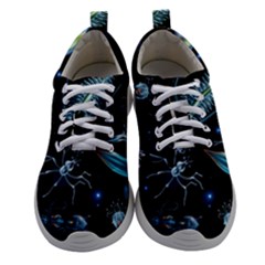 Colorful Abstract Pattern Consisting Glowing Lights Luminescent Images Marine Plankton Dark Backgrou Women Athletic Shoes by Ket1n9