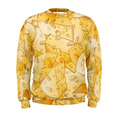 Cheese Slices Seamless Pattern Cartoon Style Men s Sweatshirt by Ket1n9