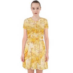 Cheese Slices Seamless Pattern Cartoon Style Adorable In Chiffon Dress by Ket1n9