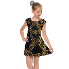 Metallic Snake Skin Pattern Kids  Cap Sleeve Dress by Ket1n9