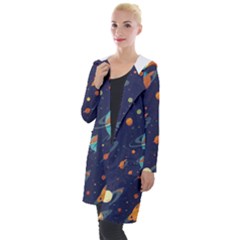 Space Galaxy Planet Universe Stars Night Fantasy Hooded Pocket Cardigan by Ket1n9