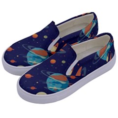 Space Galaxy Planet Universe Stars Night Fantasy Kids  Canvas Slip Ons by Ket1n9