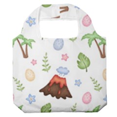 Cute Palm Volcano Seamless Pattern Premium Foldable Grocery Recycle Bag by Ket1n9