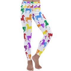 Colorful Horse Background Wallpaper Kids  Lightweight Velour Classic Yoga Leggings by Hannah976