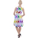 Colorful Horse Background Wallpaper Knee Length Skater Dress View2