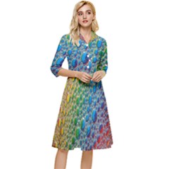 Bubbles Rainbow Colourful Colors Classy Knee Length Dress by Hannah976