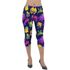Space Patterns Lightweight Velour Capri Leggings  by Hannah976