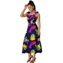 Space Patterns Tie-Strap Tiered Midi Chiffon Dress View2