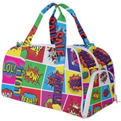 Pop Art Comic Vector Speech Cartoon Bubbles Popart Style With Humor Text Boom Bang Bubbling Expressi Burner Gym Duffel Bag by Hannah976