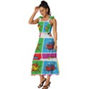 Pop Art Comic Vector Speech Cartoon Bubbles Popart Style With Humor Text Boom Bang Bubbling Expressi Tie-Strap Tiered Midi Chiffon Dress View2