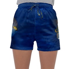 Fish Blue Animal Water Nature Sleepwear Shorts by Hannah976