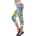 Brain Mind Psychology Idea Drawing Lightweight Velour Capri Leggings  View3