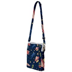 Seamless Pattern With Funny Alien Cat Galaxy Multi Function Travel Bag by Ndabl3x