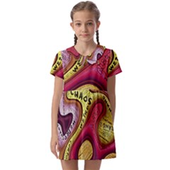 Chaos Unknown Unfamiliar Strange Kids  Asymmetric Collar Dress by Paksenen