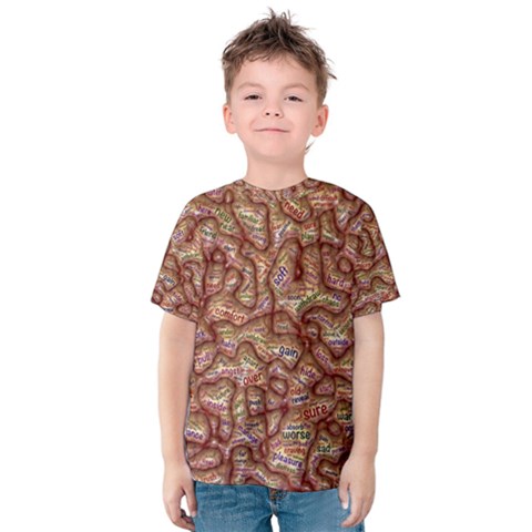 Mind Brain Thought Mental Kids  Cotton T-shirt by Paksenen