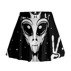 Alien Ufo Mini Flare Skirt by Bedest