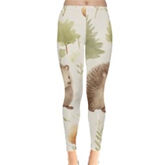 Hedgehog Mushroom Everyday Leggings  by Ndabl3x