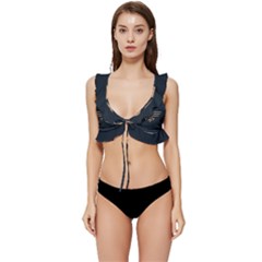 Eagle Bird Low Cut Ruffle Edge Bikini Top by Cendanart
