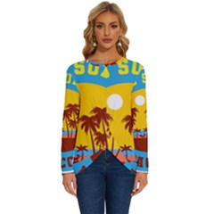 Vaccination Summer Long Sleeve Crew Neck Pullover Top by Cendanart