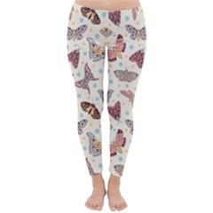 Pattern With Butterflies Moths Classic Winter Leggings by Ket1n9