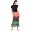 Brown Mountain Illustration Sunset Digital Art Mountains Maxi Fishtail Chiffon Skirt View2