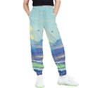 Mountains And Trees Illustration Painting Clouds Sky Landscape Kids  Joggers View1