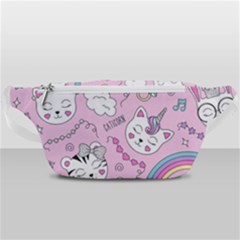 Beautiful Cute Animals Pattern Pink Waist Bag  by Grandong