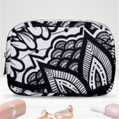 Flower Mandala Pattern Doodle Make Up Pouch (small) by Bedest