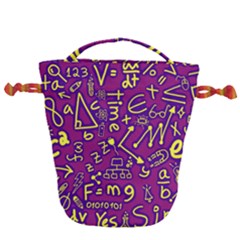 Background Doodles Math Drawstring Bucket Bag by Bedest