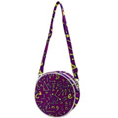 Background Doodles Math Crossbody Circle Bag by Bedest