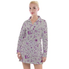 Abstract Design Background Pattern Women s Long Sleeve Casual Dress by Bedest