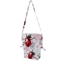 Ladybugs Pattern Texture Watercolor Folding Shoulder Bag by Bedest