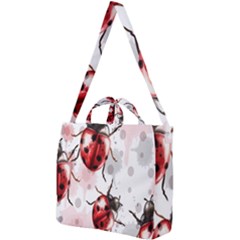Ladybugs Pattern Texture Watercolor Square Shoulder Tote Bag by Bedest