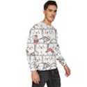 Cute Cat Chef Cooking Seamless Pattern Cartoon Men s Fleece Sweatshirt View3